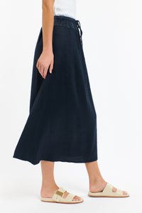 Maison Satin Top Skirt Navy