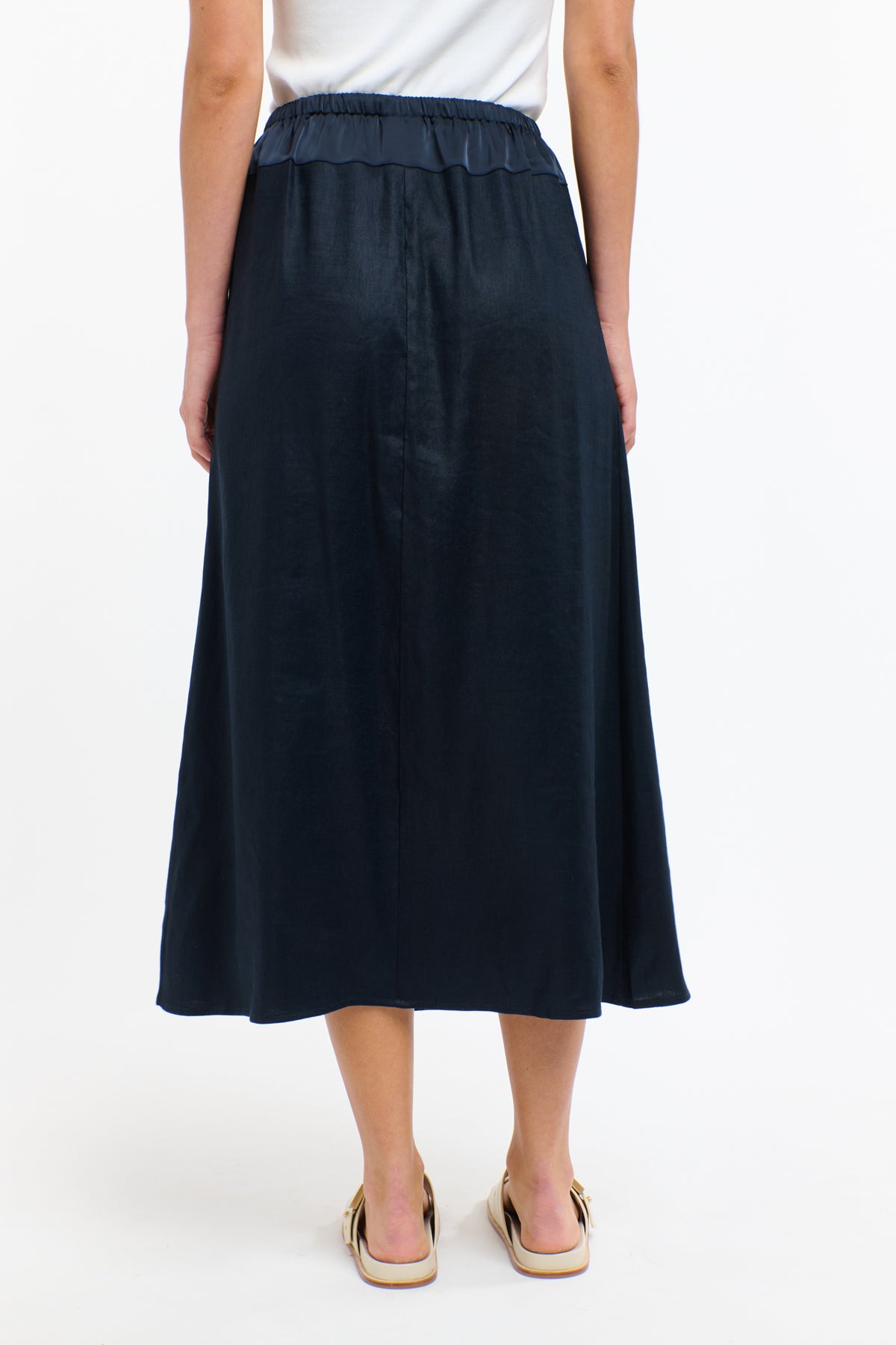 Maison Satin Top Skirt Navy