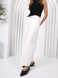 Toni Barrel Jeans White