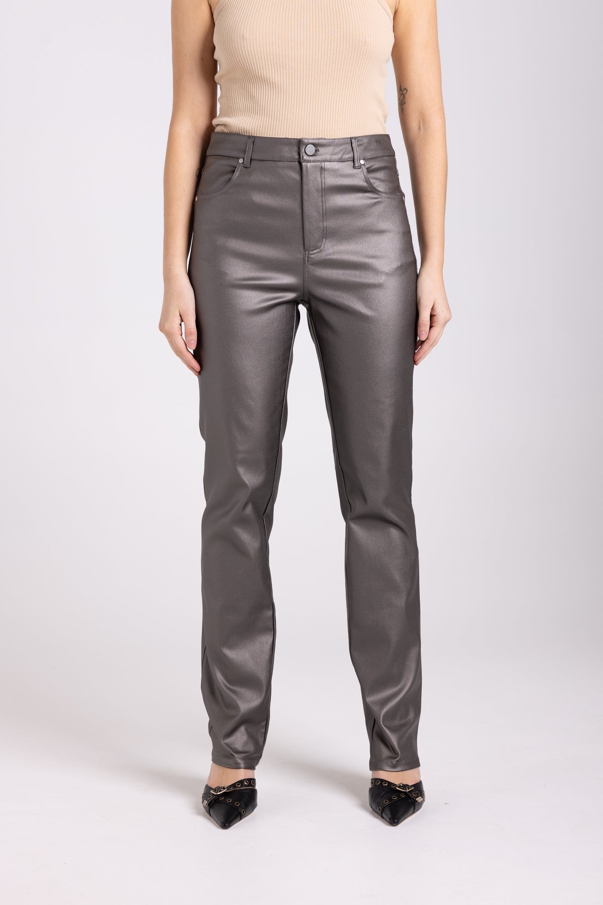 Metalic Stretch Jean Espresso