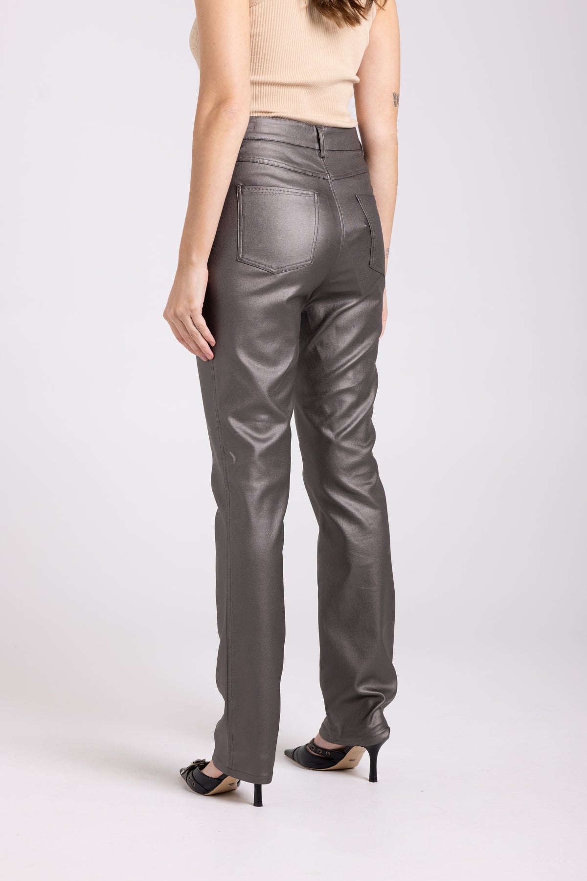 Metalic Stretch Jean Espresso