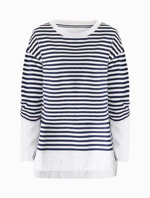 Claudia Stripe Sweat Shirt Indigo