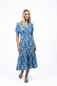 Fleur Midi Dress Blue Stone