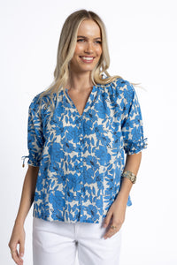 Fleur Blouse Blue Stone