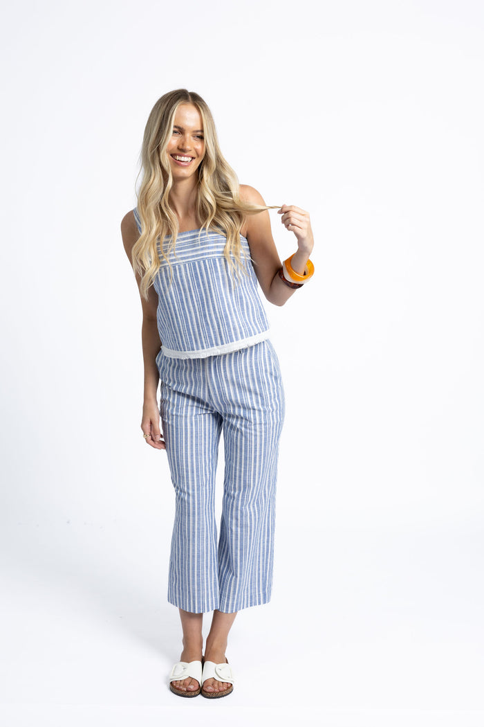 Eve Stripe Pant Blue White
