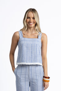 Capri Top Blue White
