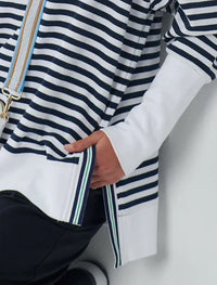 Claudia Stripe Sweat Shirt Indigo