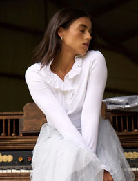 Jolie Long Sleeve Top White