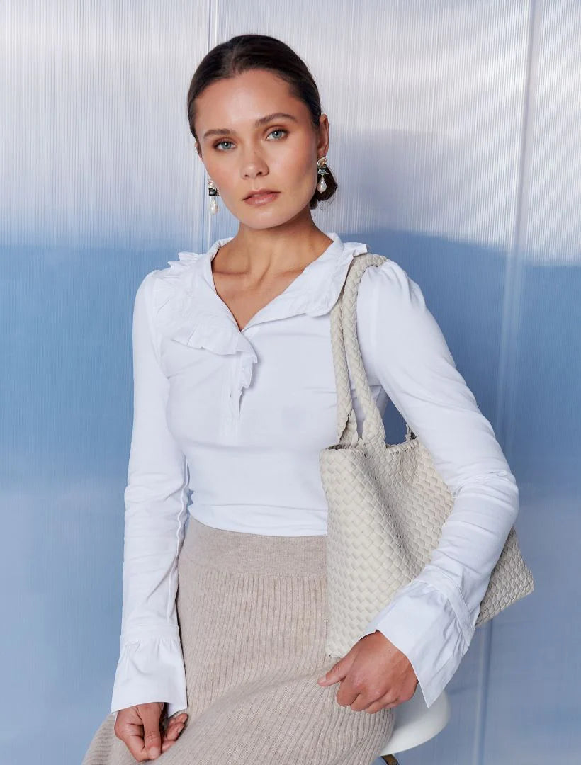 Jolie Long Sleeve Top White