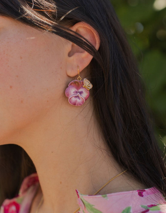 Pansy Butterfly Earrings
