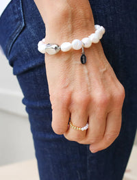 Lucienne White Pearl Bracelet Silver
