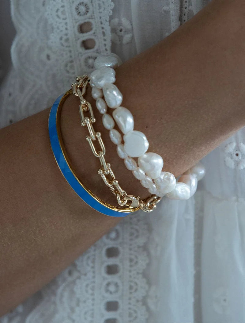Lucienne White Pearl Bracelet Silver