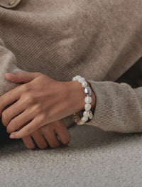 Lucienne White Pearl Bracelet Silver