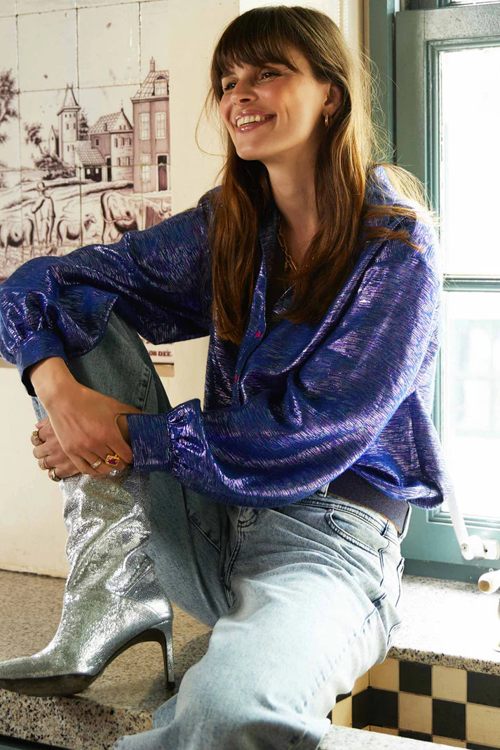 Violet Festive Blouse Blue