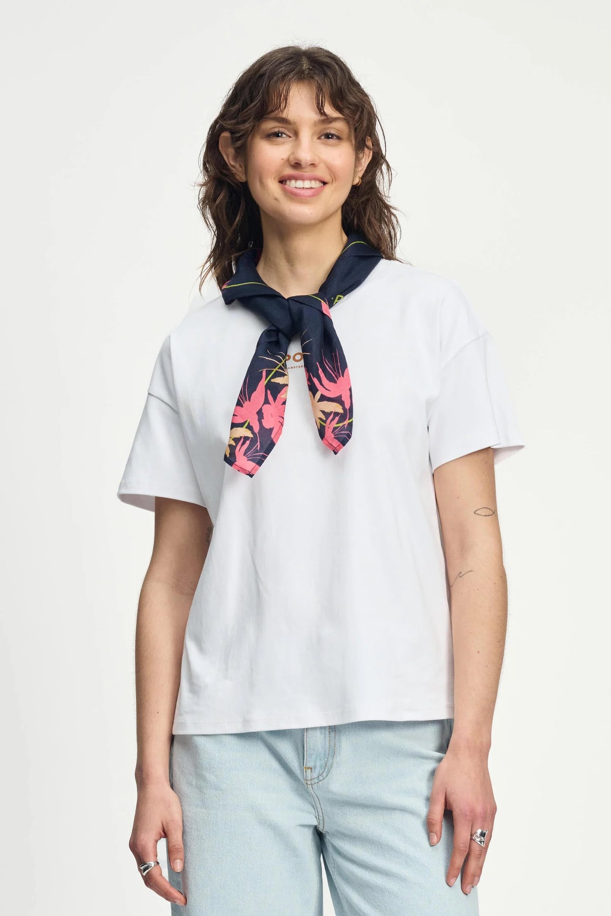 Deep Blue Flowers Scarf