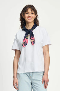 Deep Blue Flowers Scarf