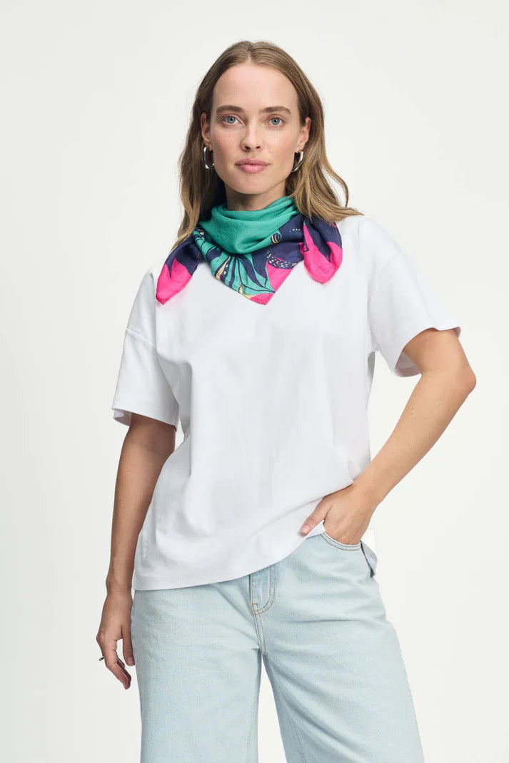 Fresh Green Floral Scarf