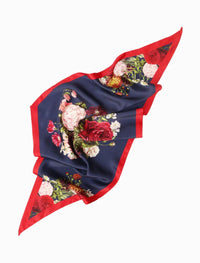 Trapezoid Scarf Floral Navy