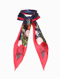 Trapezoid Scarf Floral Navy