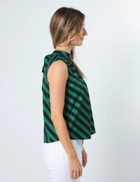 Jenna Top Navy & Green