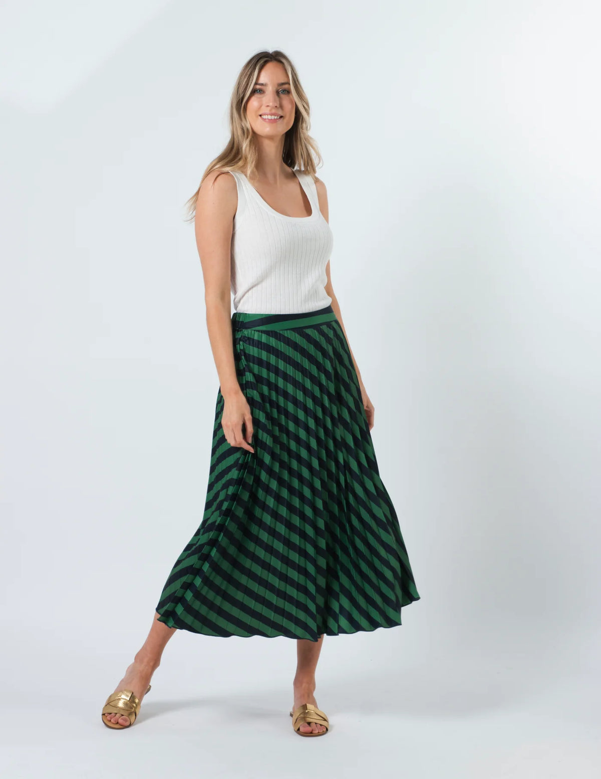 Brigette Skirt Navy & Green