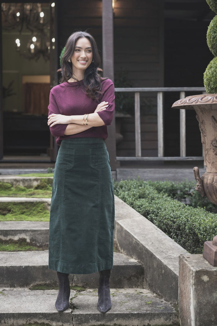 Vava Velour Skirt Pine