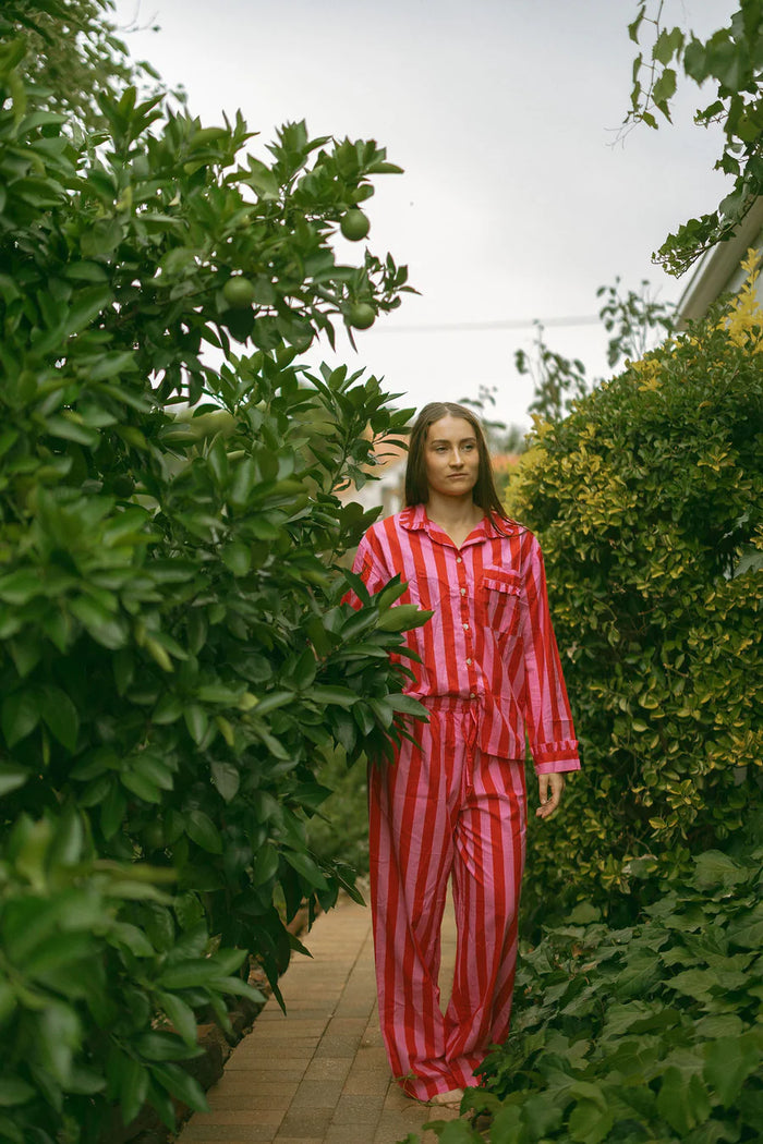 Molly Red Pink Stripe PJ Set