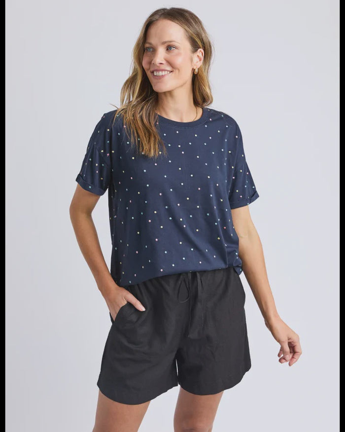 Festive Spot Tee Navy