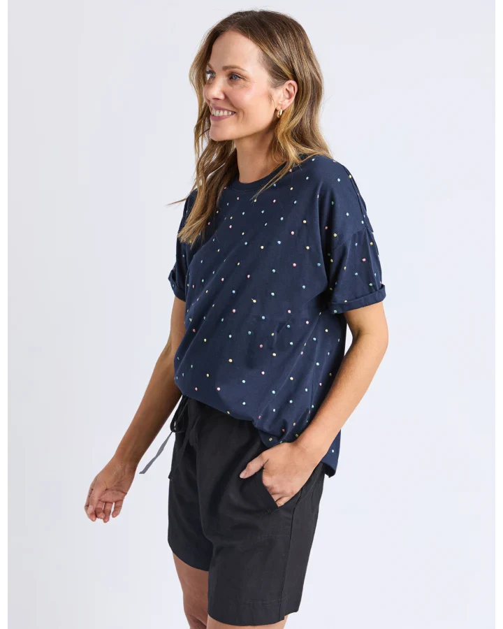 Festive Spot Tee Navy