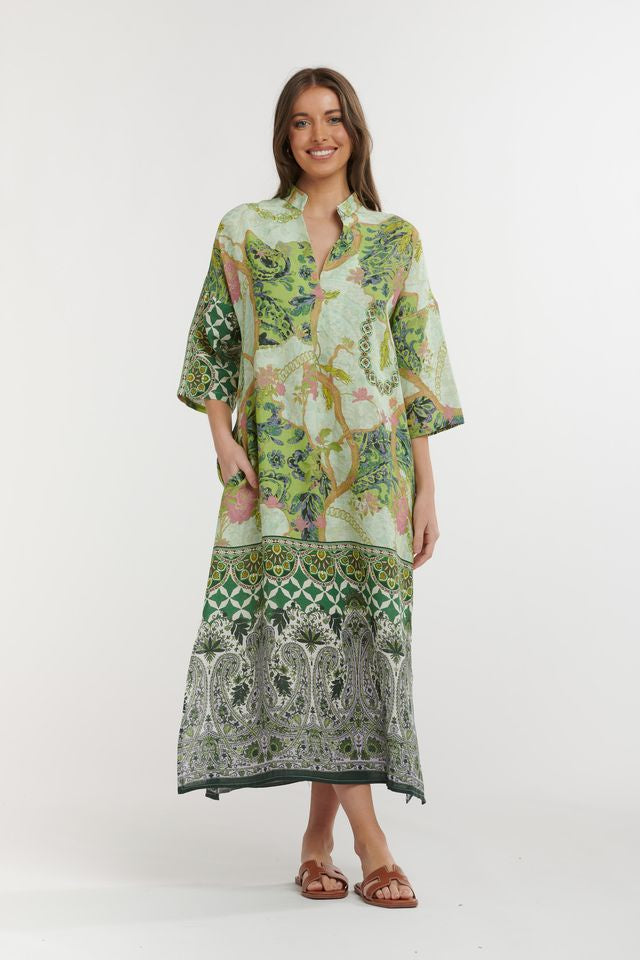 Linen Capri Dress Green