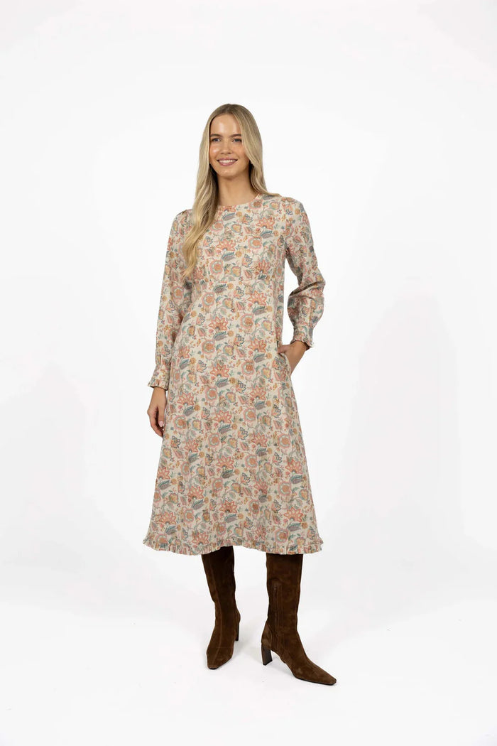 Florence Midi Dress Blue Print