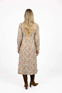 Florence Midi Dress Blue Print