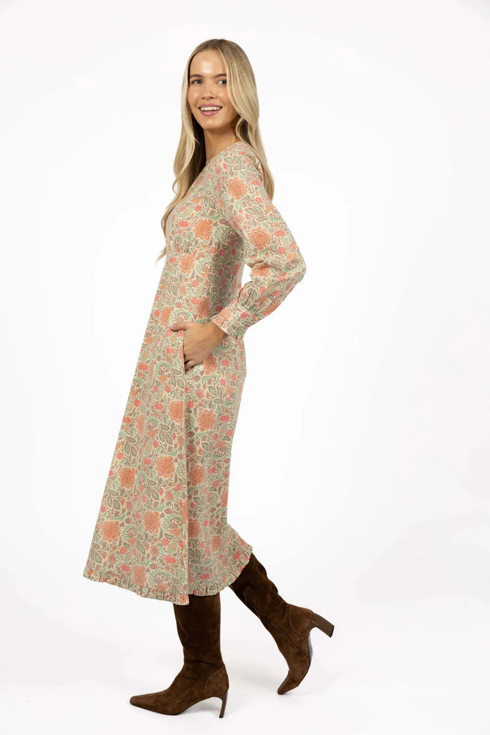 Florence Midi Dress Blue Print