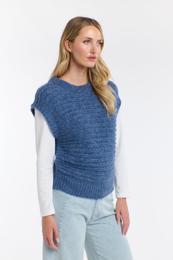 Ellis Lurex Vest Denim