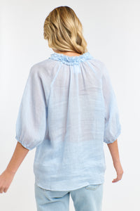 Cha Cha Frill Shirt Powder Blue