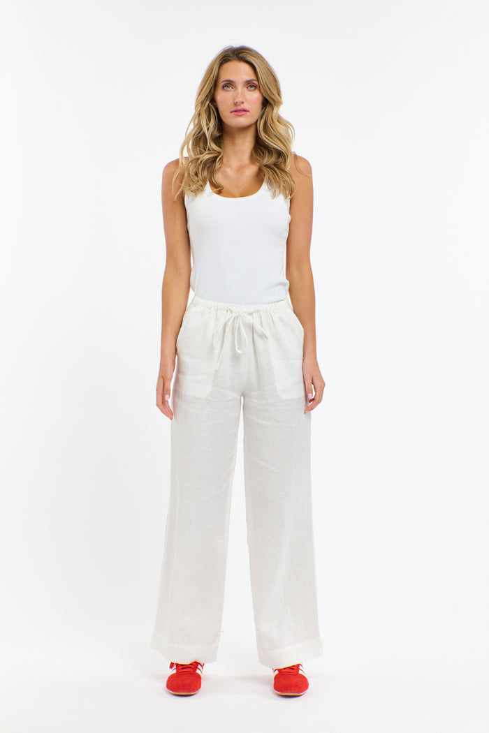 Perry Linen Pant White