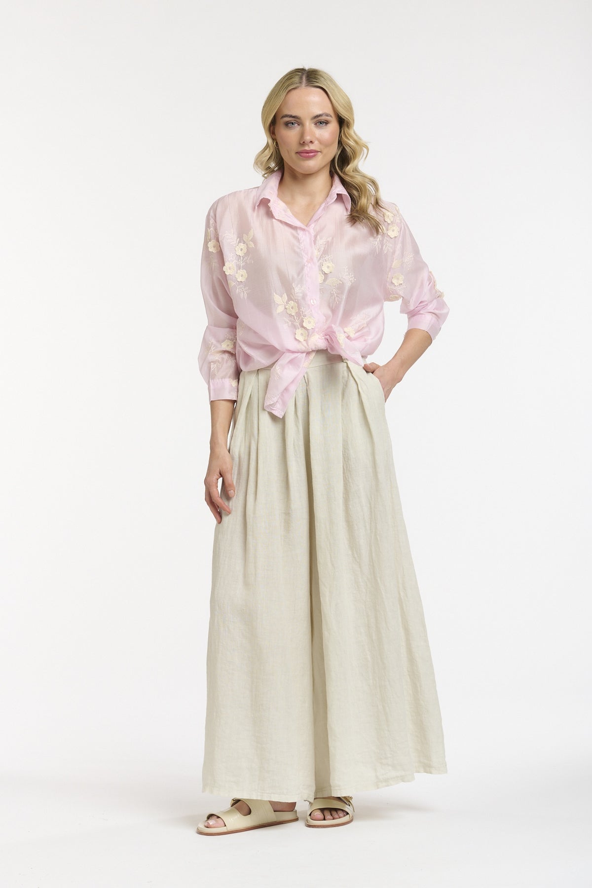 Embroidered Shirt Pink