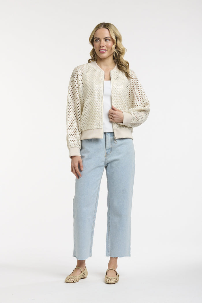 Foiled Knit Bomber Silver