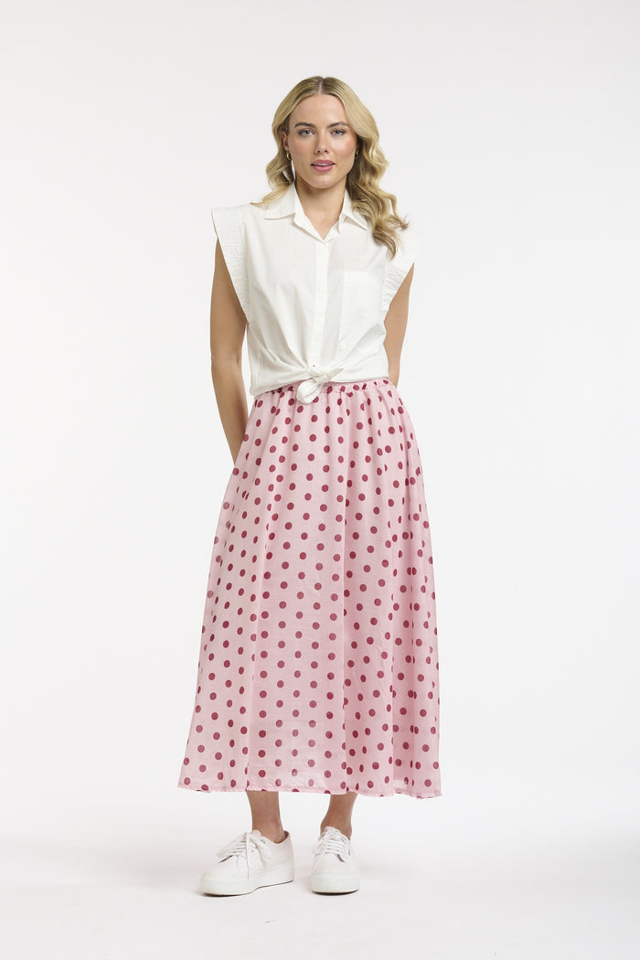 Polka Dot Skirt Pink Berry