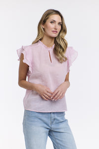 Alannah Flutter Top Pink Pearl