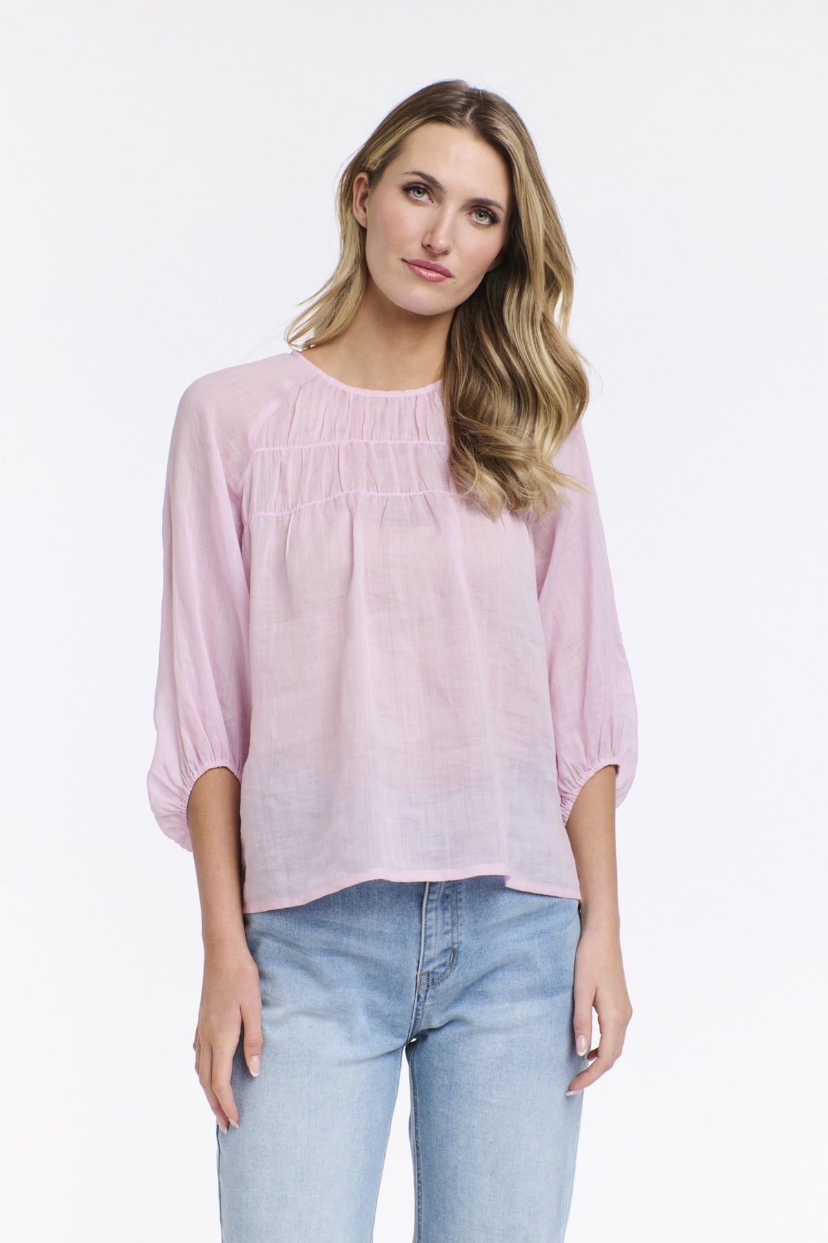 Eden Smock Top Pink Pearl