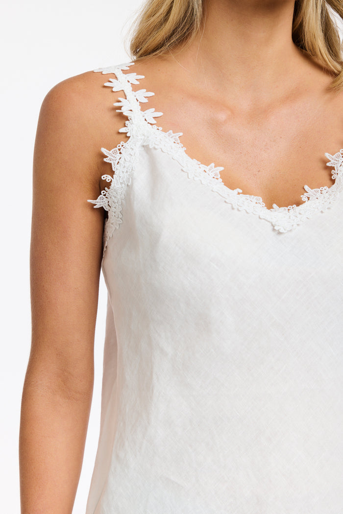 Annelise Lace Cami White