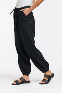 Leni Cuff Linen Pants Black