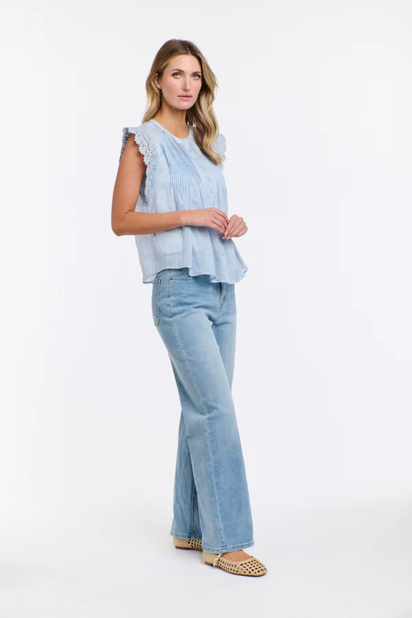 Jude Lace Top Ice Blue