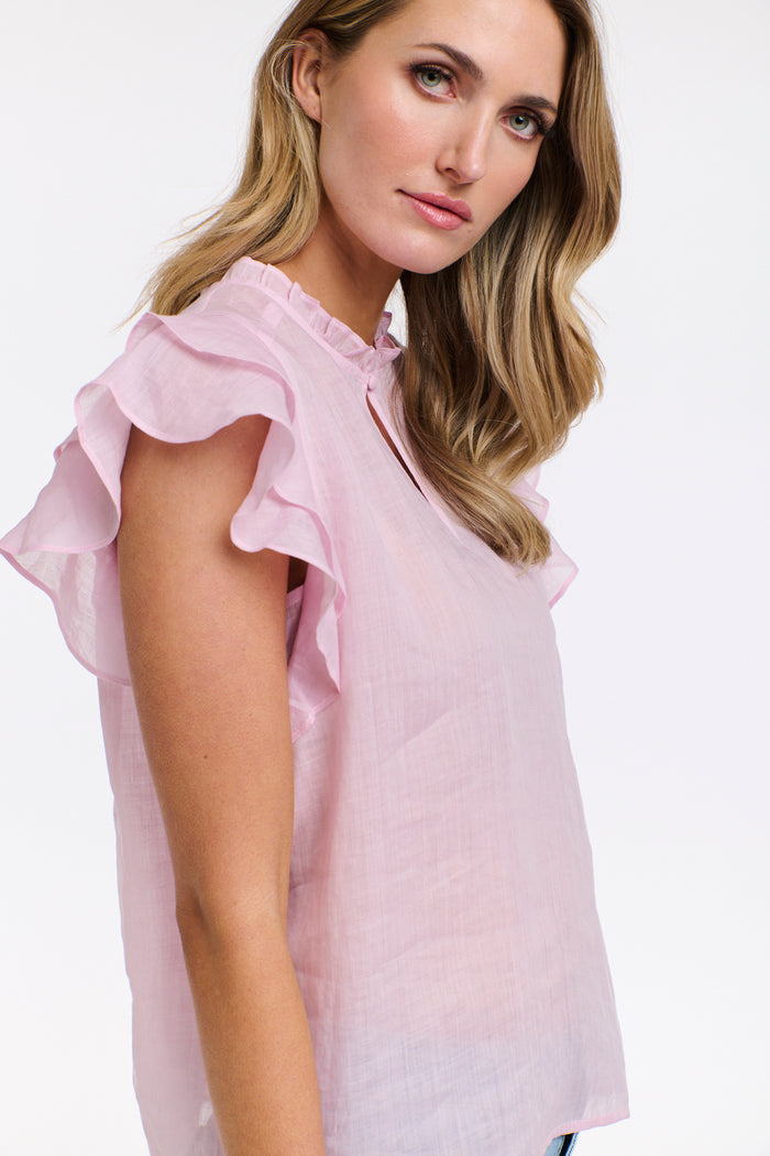 Alannah Flutter Top Pink Pearl