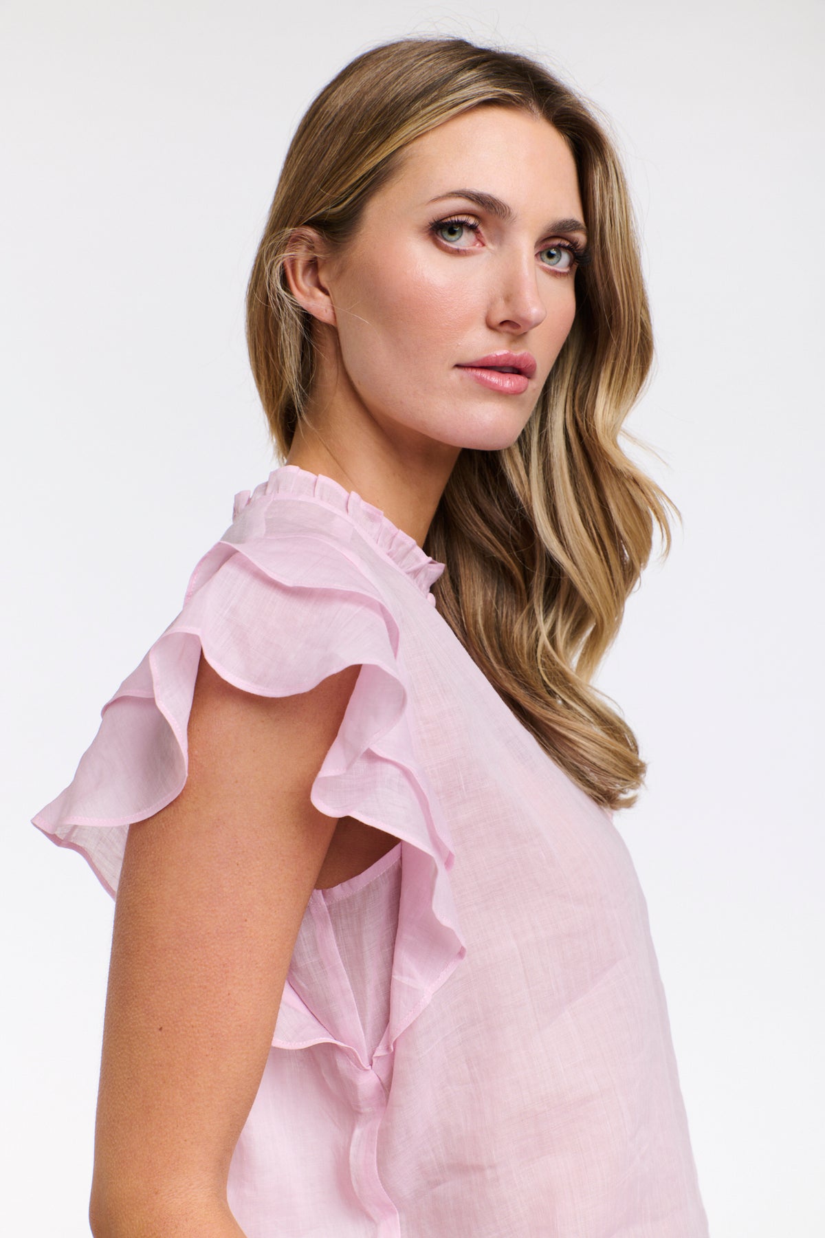 Alannah Flutter Top Pink Pearl