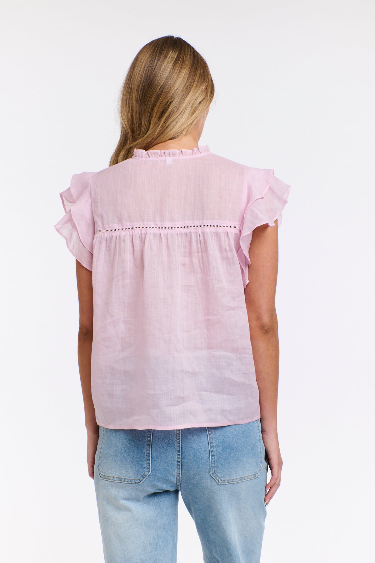 Alannah Flutter Top Pink Pearl