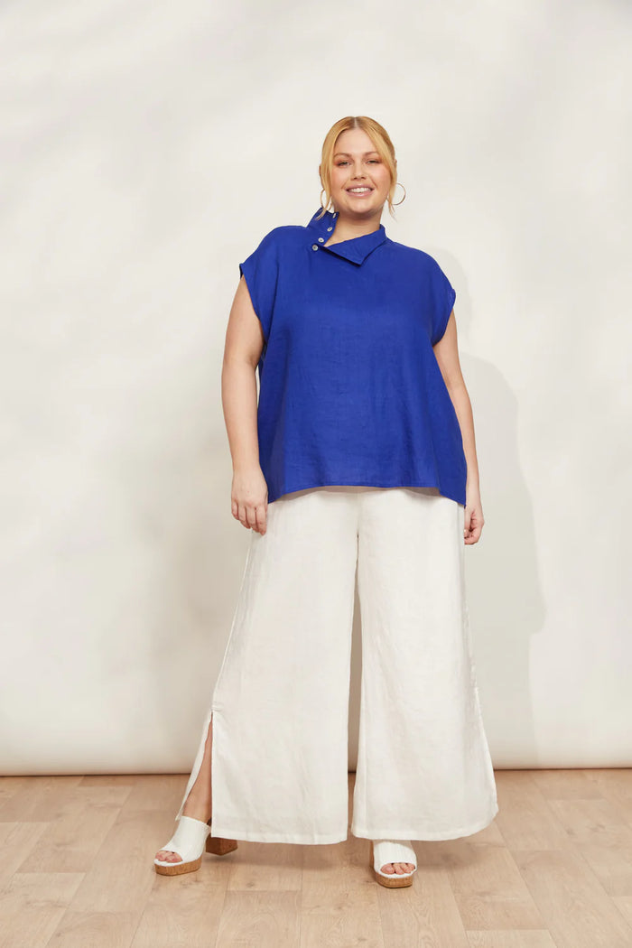 Halcyon Button Top Cobalt