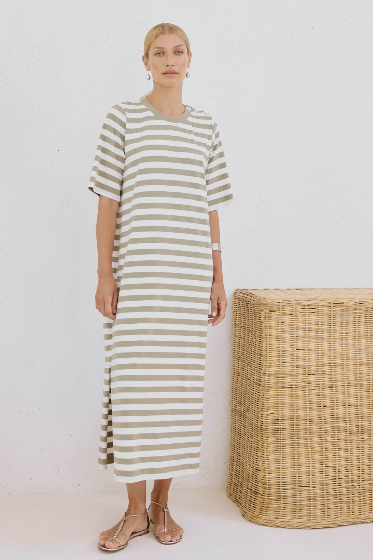 Studio Stripe Dress Olive