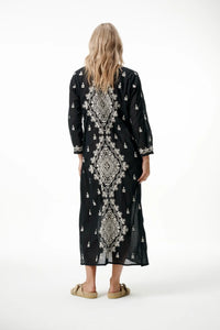 Long Goa Dress Black Cream